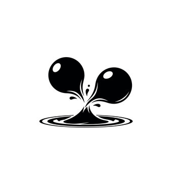 Black Liquid Splashing into Water.