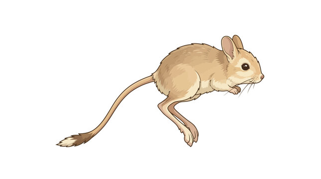 Desert Jerboa Jumping Illustration, Small Rodent Wildlife Animal
