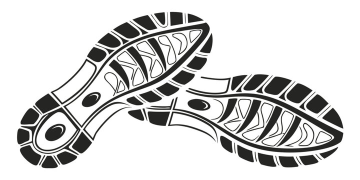 Sneaker soles display complex tread patterns designed for traction and athletic performance on various outdoor surfaces.