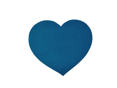 Simple blue heart shape icon for love and romance design elements isolated on transparent background