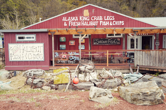 Skagway Fish Company, Alaskan King Crab Legs & Fresh Halibut Fish & Chips Restaurant, Skagway, Alaska