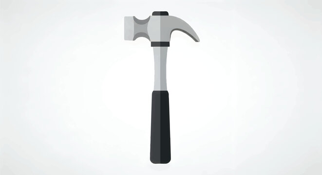 Metal claw hammer with a black handle for construction and repair work