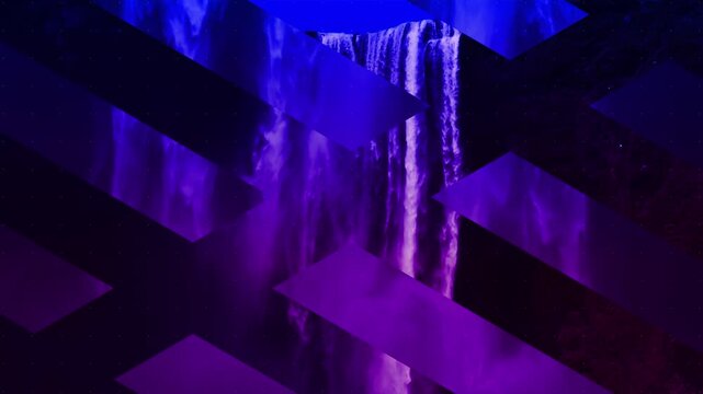 abstract blue background with waterfall