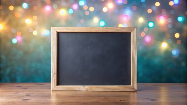Clean blank black chalkboard in simple wooden frame ideal for various uses  minimalist design clean blank black chalkboard simple wooden frame ideal v