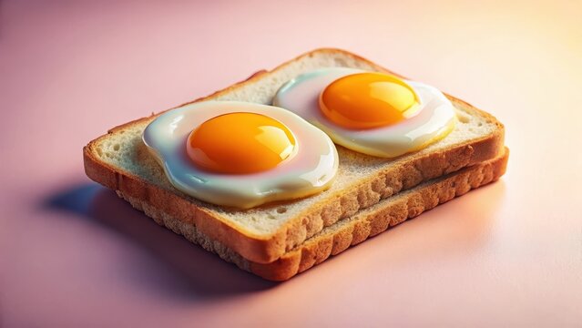 Two fried eggs on a piece of toast two fried eggs piece toast abstract background minimalist design pastel gradient luxury backdrop neon glowing creat
