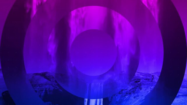 abstract waterfall background with circles