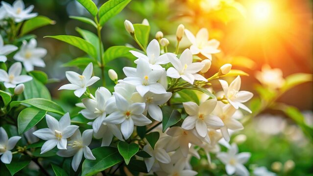 White jasmine or jasminum sambac is a species of jasmine originating from southern asia