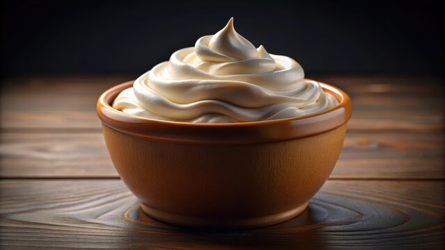 Creamy sour cream in a small pot