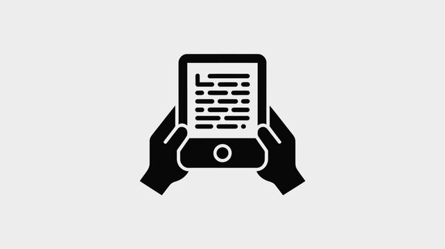 Hands holding an ebook reader device illustrate the modern habit of reading digital literature in a convenient and portable format for avid book lovers and students during their leisure time.