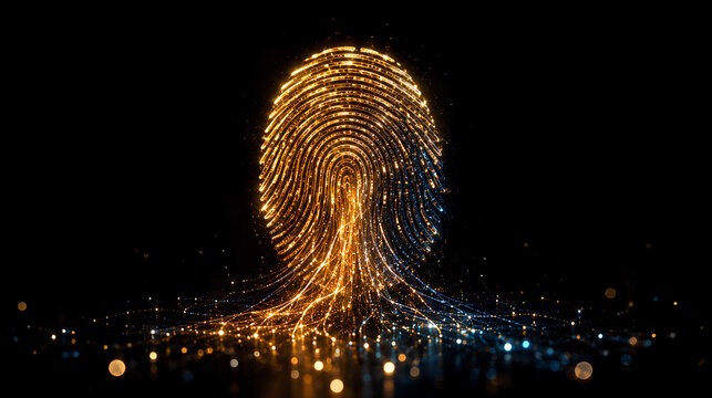Digital fingerprint biometric identity authentication concept