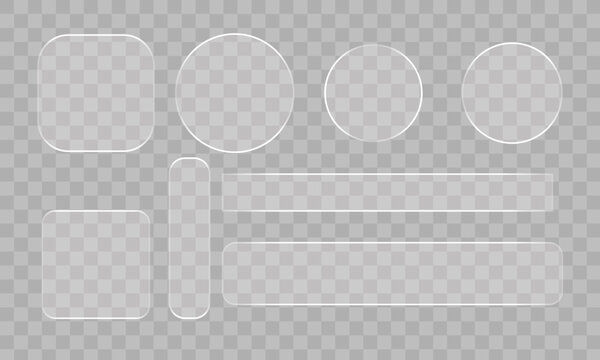Glass panels in frosted glassmorphism style for UI design