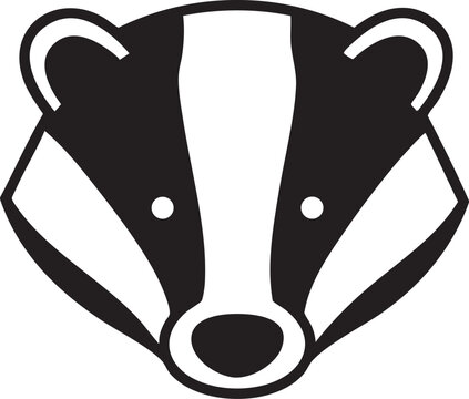 Black and white badger face icon