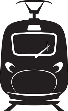 Black train front view silhouette vector