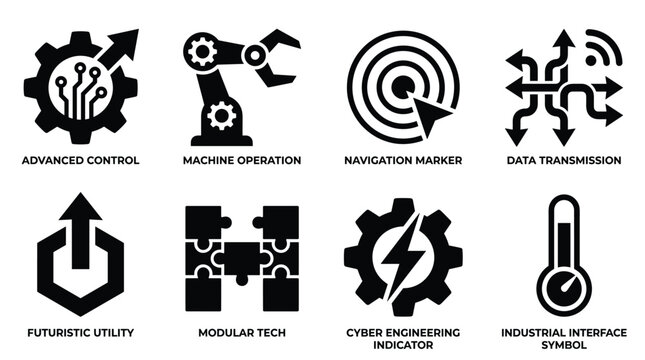 Industrial technology interface with digital data visualization elements
