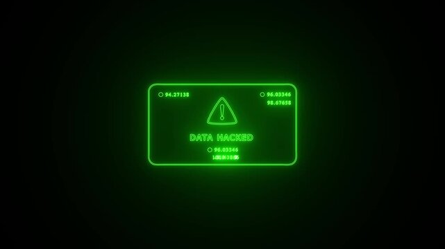 DATA hack security breach computer hacking warning message hacked alert. Motion graphics animation 4K resolution