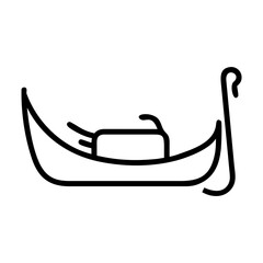 Venetian gondola water transportation ancient boat outline icon. © OS Creation 