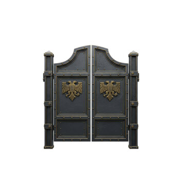 Ornate Double Gates with Double-Headed Eagle Emblems