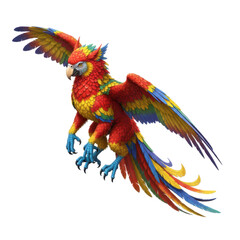 Fototapeta premium Colorful Fantasy Creature with Parrot and Eagle Features