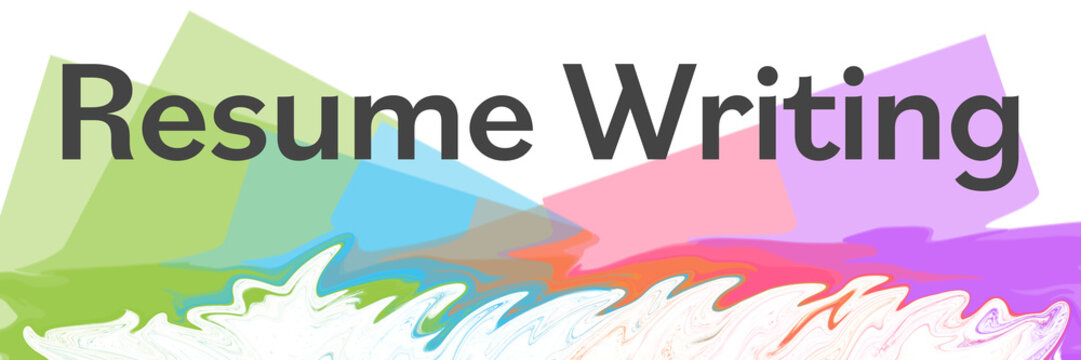 Resume Writing Colorful Random Boxes Painting Bottom Text 