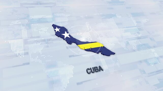 Displaying Curacao Map With Flag On Technology World Map Background