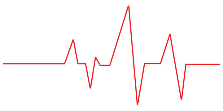 Heartbeat line pulse trace illustration for medical monitoring and healthcare diagnostic