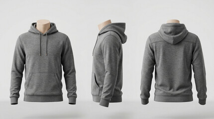Blank Grey Hoodie Mockup for Apparel Design Website Background Branding Presentation Corporate Template Streetwear Fashion Promotion Header © IamHydra13