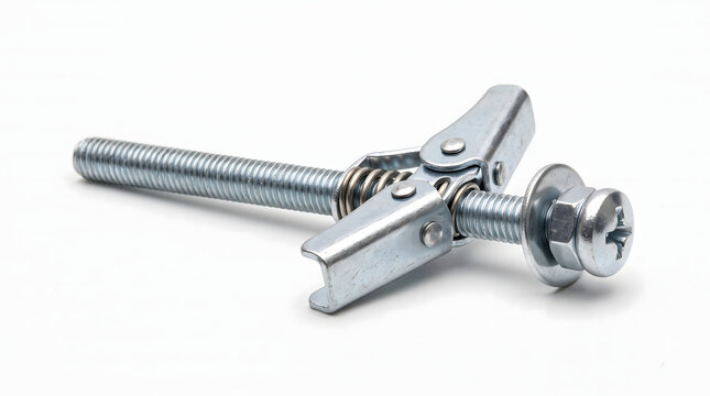 Spring Toggle Anchor Isolated on White Background for Wall Fastening