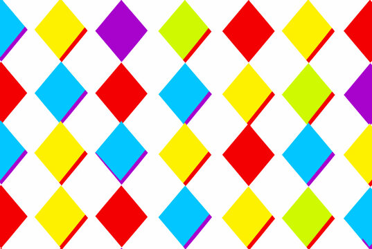 Colorful diamond pattern with vibrant geometric shapes.
