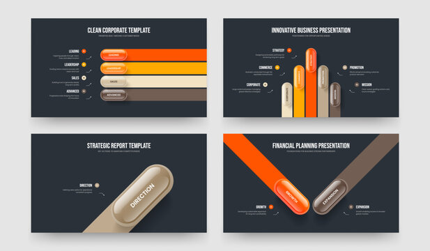 Sales Growth Four Five One Two Step Diagram Slide Design Vector Illustration Collection. Product Analysis 4 5 1 2 Element Infographic Slideshow Template Bundle.