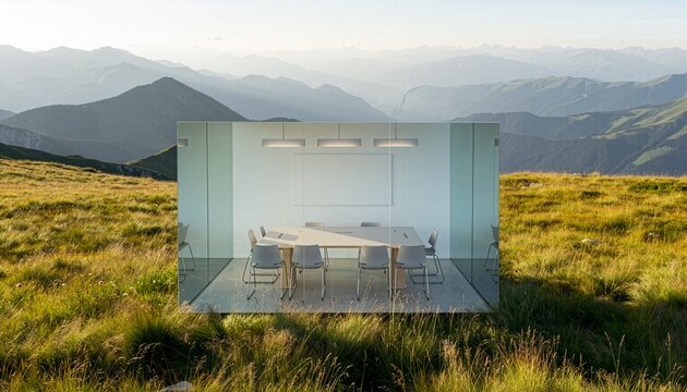 A conference hall in the mountains &ndash; a negotiation between people and nature &ndash; blurs the line between the artificial and the natural, reminding us that human decisions impact the planet