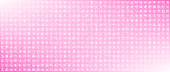 Fototapeta premium Reflective square tiles with glowing light and retro vibes. Sequin pink disco texture for dance floor, club and fashion design. Vector illustration. Eps10