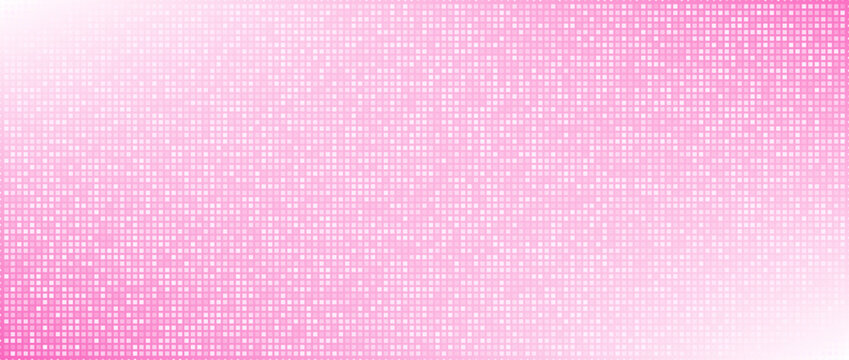 Reflective square tiles with glowing light and retro vibes. Sequin pink disco texture for dance floor, club and fashion design. Vector illustration. Eps10
