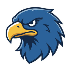 Naklejka premium Aggressive eagle head mascot with bold angular lines and geometric forms isolated on a white background sports team logo concept