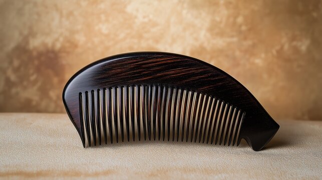 An elegant comb made from dense ironwood with a smooth, near-metallic grain.