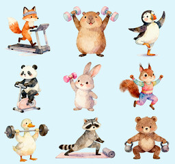 Naklejka premium set of funny animals