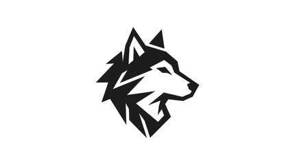 Stylized Husky Dog Head Logo Graphic Design. © dimas