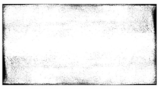 Rough Grunge Border Overlay Effect,Distressed black and white sketch frame mask for vintage video texture.