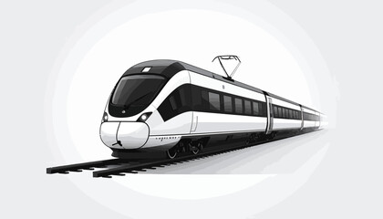 Modern Electric Train on Tracks. © daeng