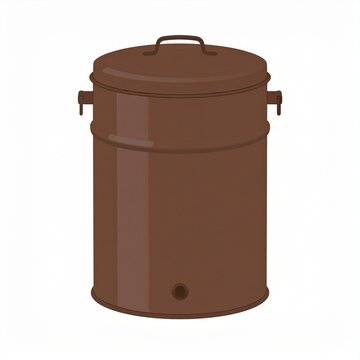 Vintage wooden whiskey barrel with metal bands on white background.