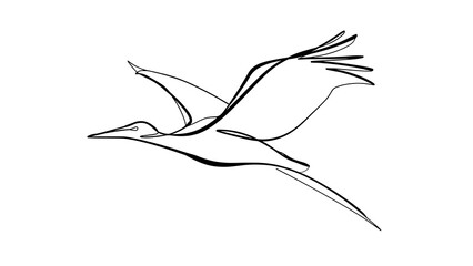 Fototapeta premium Minimalist bird drawing on white background.