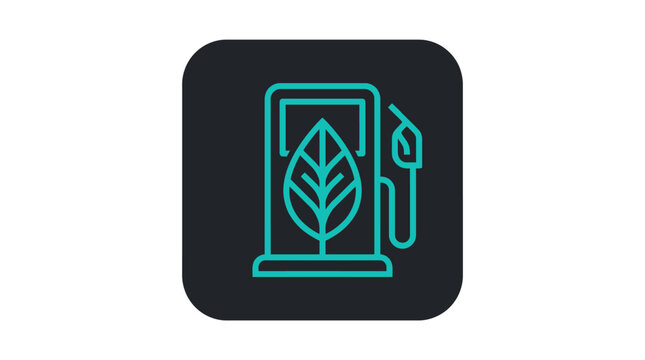 Eco friendly fuel icon with leaf.
