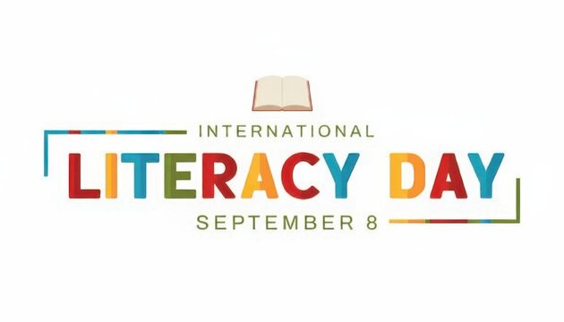 International literacy day typography design isolated on white background