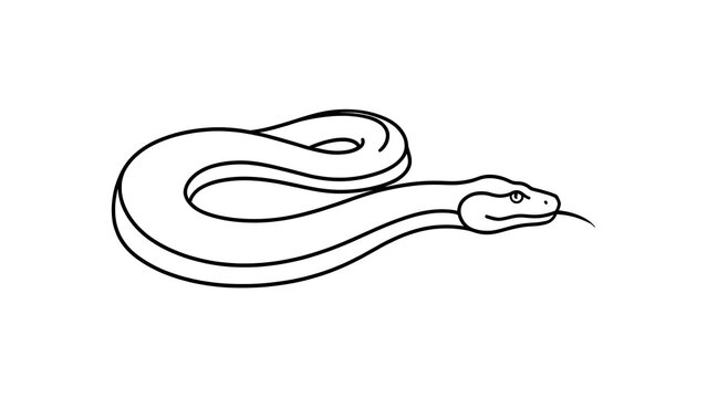 Simple snake illustration on white background.