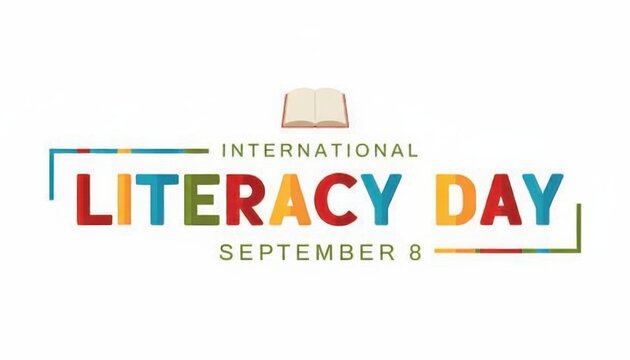 International literacy day september 8 logo isolated on white background