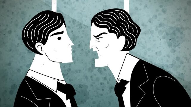 angry boss scolding a coworker in the office