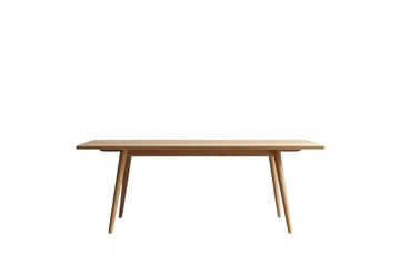 Fototapeta premium Wooden dining table with a minimalist design, modern furniture for home interiors, isolated on transparent background