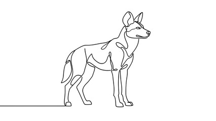 Fototapeta premium African wild dog illustration on white background.