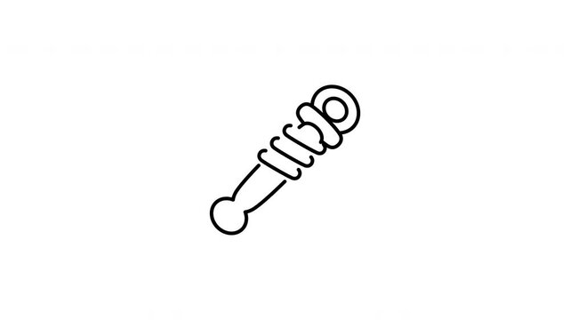Minimalist outline animation of an automotive car shock absorber damper spring drawing on and fading out. Features a clean pop up style in 3 color setups.