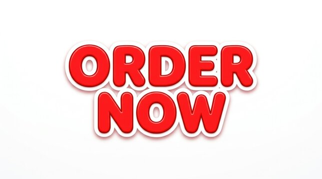 Bold Red Order Now Call to Action Button on White Background for Marketing