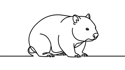 Fototapeta premium Cute wombat illustration on white background.
